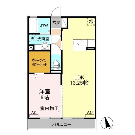 ピュアオール III(1LDK/3階)の間取り写真