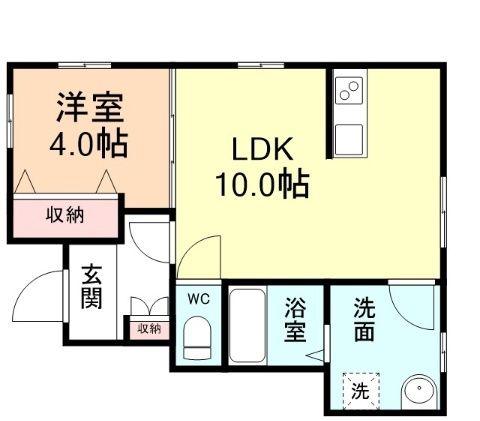 CHENAS LIN A(1LDK/1階)の間取り写真