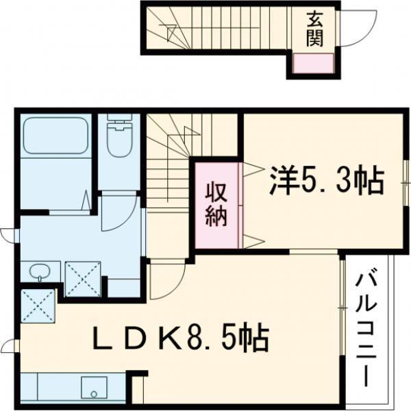 ロタス中島アパート(1LDK/2階)の間取り写真