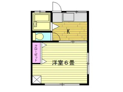 メゾンドユウ若宮(1K/1階)の間取り写真