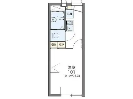 レオパレス磯(1K/1階)の間取り写真