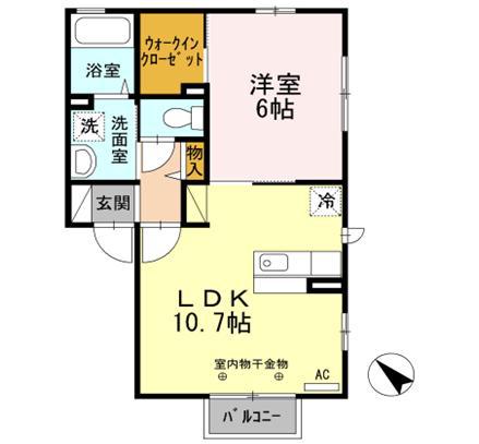 メゾンドフォレ(1LDK/1階)の間取り写真
