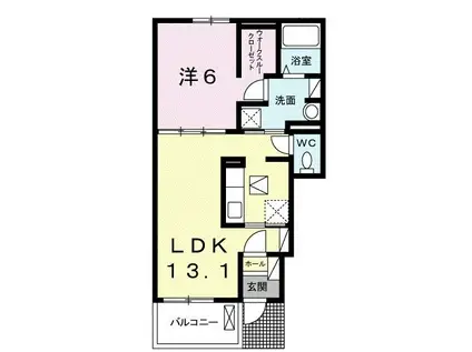 エスペール21 吉野B(1LDK/1階)の間取り写真