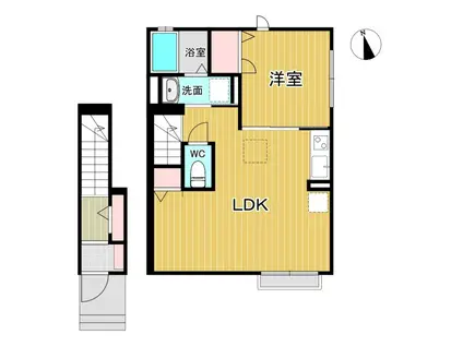 IBIS COURT(1LDK/2階)の間取り写真