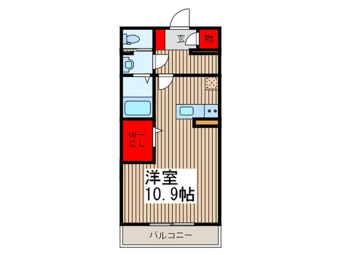 パームコテージVII番館(ワンルーム/2階)の間取り写真
