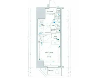 ヴォーガコルテ西小山(1K/2階)の間取り写真