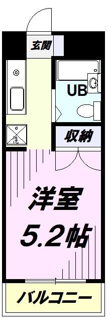 サンヴェール飯能(ワンルーム/8階)の間取り写真