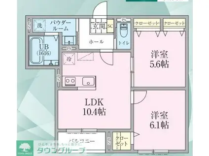 リケナ矢野口(2LDK/1階)の間取り写真