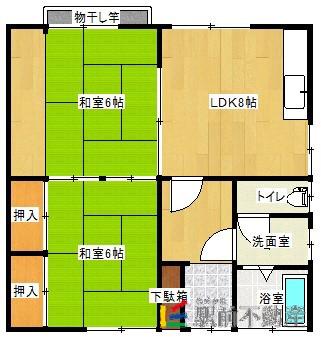 通町荻野ハイツ(2DK/2階)の間取り写真