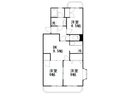 フェルムグレース(3DK/3階)の間取り写真