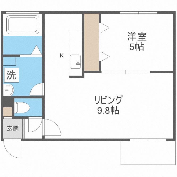 アンジュ・ロゼ(1LDK/3階)の間取り写真