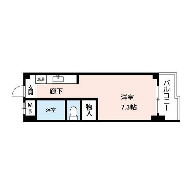 ヴェルアージュ座間(ワンルーム/2階)の間取り写真