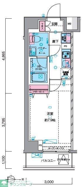 GENOVIA押上SKYGARDEN(1K/6階)の間取り写真