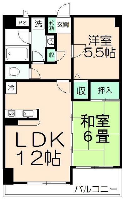 ウィステリア豊田(2LDK/4階)の間取り写真