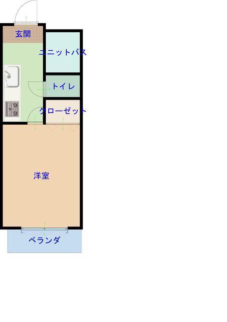 NKマンション(1K/4階)の間取り写真
