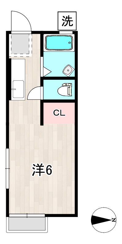 コーポいづみ(1K/2階)の間取り写真