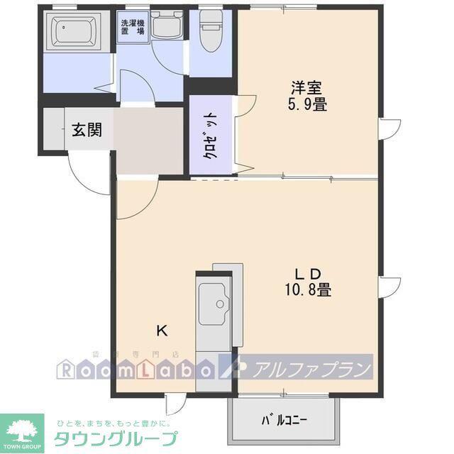 ホクレアの丘D(1LDK/2階)の間取り写真