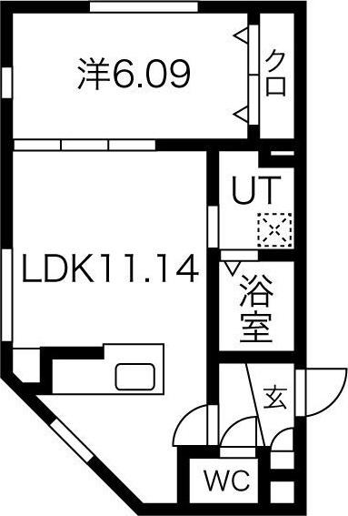 エフリード浅間町(1LDK/4階)の間取り写真