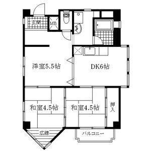 フルーヴェ1番館(3DK/3階)の間取り写真