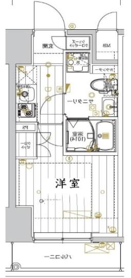 レガリス品川サウス(1K/7階)の間取り写真