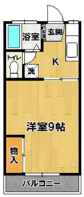 シルクハイツA B(1K/1階)の間取り写真