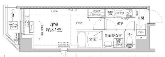 ティモーネ プレミアム蒲田(1K/7階)の間取り写真