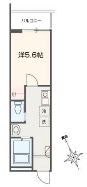MELLAS相模原II(1K/3階)の間取り写真