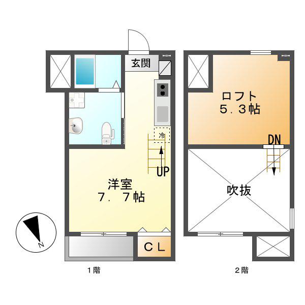 AMOLIR(ワンルーム/1階)の間取り写真