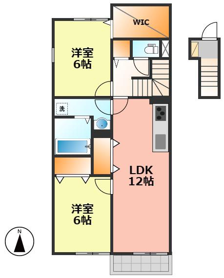 リーブルREN(2LDK/2階)の間取り写真