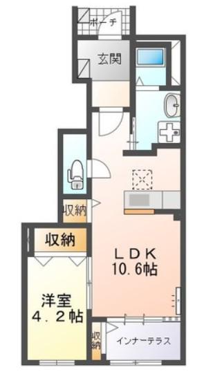 アメジスト落合(1LDK/1階)の間取り写真