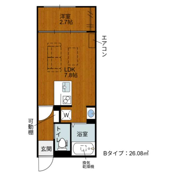 ハイラル栗東駅前(1LDK/3階)の間取り写真