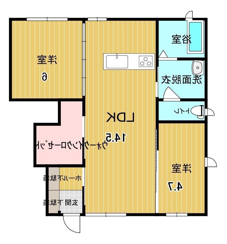 クレセオ西長瀬(2LDK/1階)の間取り写真