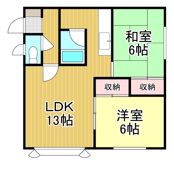 サンエアハウスA(2LDK/2階)の間取り写真