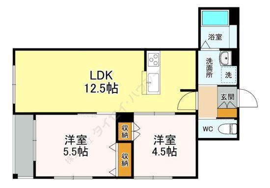 ARK.S.高円寺(2LDK/2階)の間取り写真