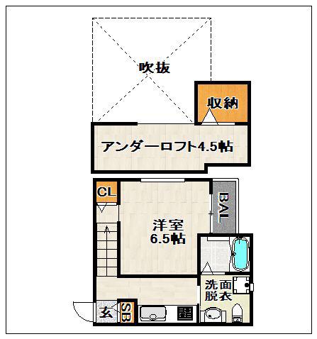 リヴェール周船寺205(ワンルーム/2階)の間取り写真