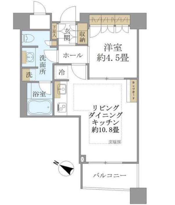 パークコート赤坂ザタワー(1LDK/8階)の間取り写真