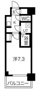 サムティ大阪GRAND イースト(1K/6階)の間取り写真