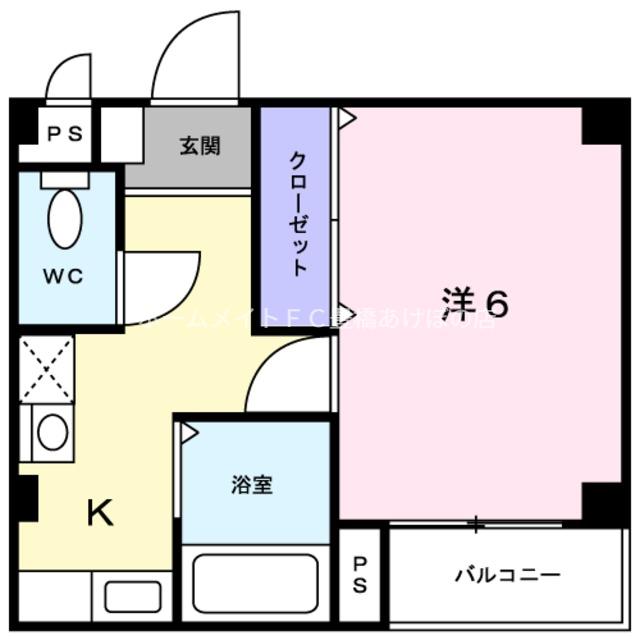 エステ-トY・O(1K/2階)の間取り写真