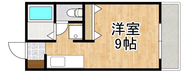 森フラッツ(ワンルーム/1階)の間取り写真