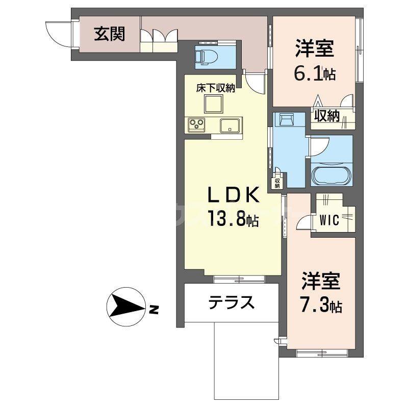 プラムテラス(2LDK/1階)の間取り写真