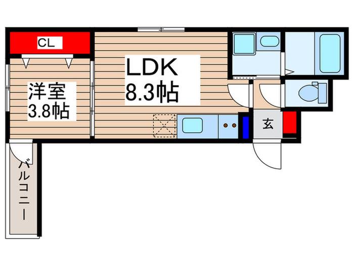 ルーチェ上福岡(1LDK/3階)の間取り写真
