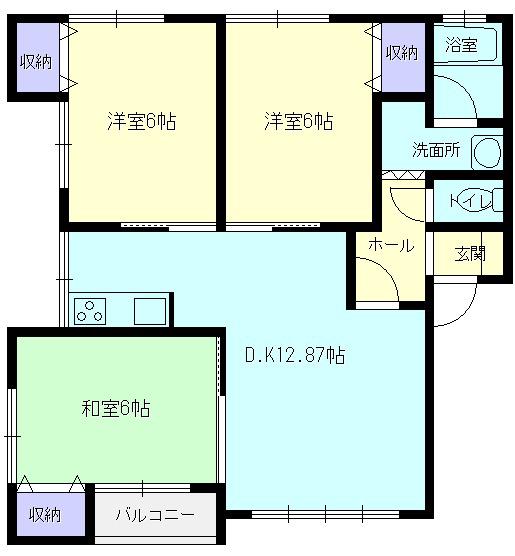 メゾンカトレア(3LDK/1階)の間取り写真