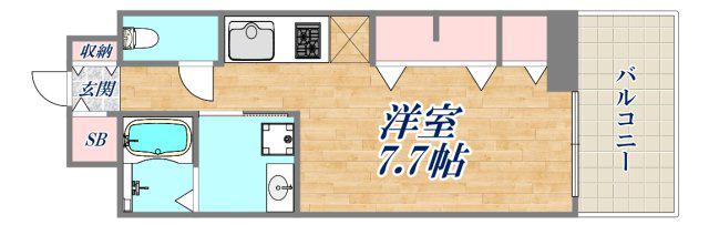 ジオエント西宮北口(ワンルーム/11階)の間取り写真