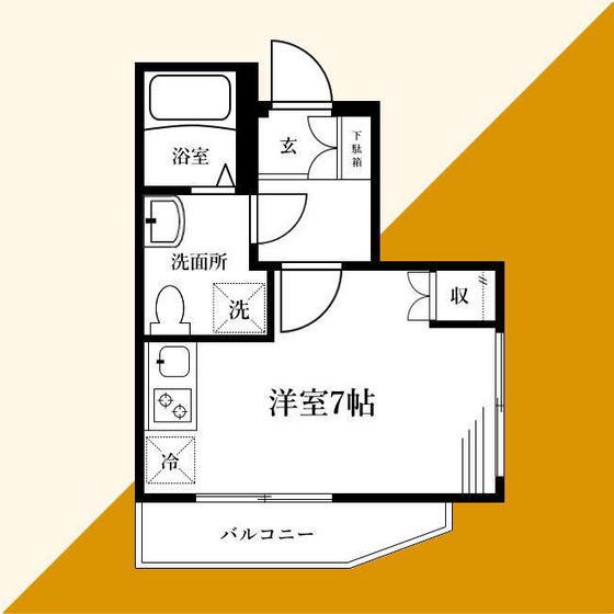 ガーデンヒルズ西大口(ワンルーム/1階)の間取り写真