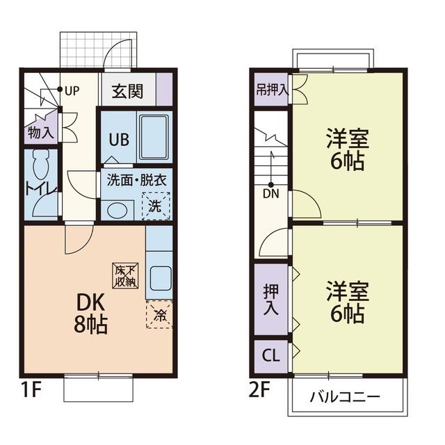 RAPPORTB(2DK/1階)の間取り写真