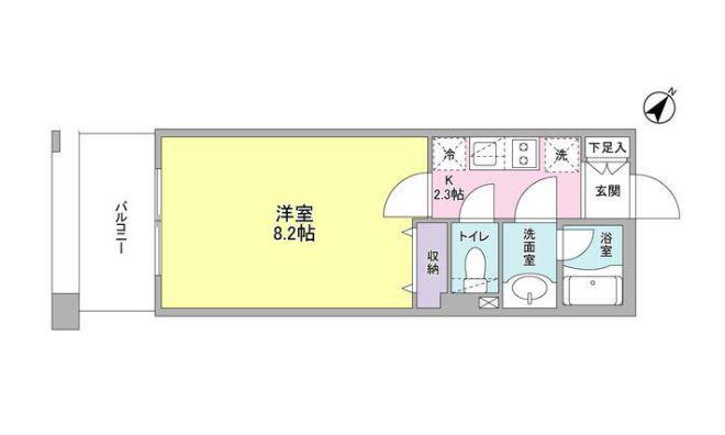 プロスペクト東雲橋(1K/4階)の間取り写真
