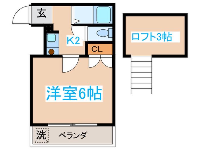 グリーンプラザ(1K/2階)の間取り写真