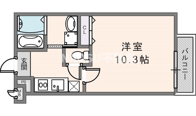 フジパレス新石切南II番館(1K/2階)の間取り写真