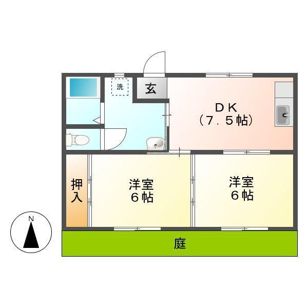 マンションみふねNO11(2DK/1階)の間取り写真