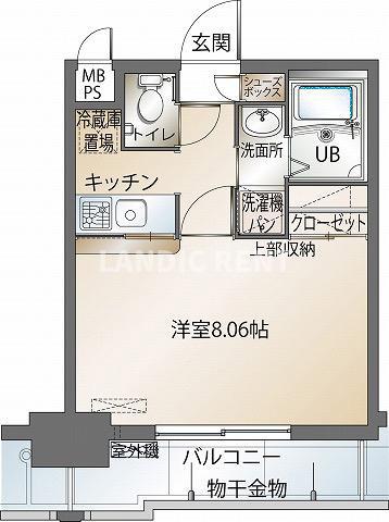 エンクレスト博多駅前II(1K/4階)の間取り写真